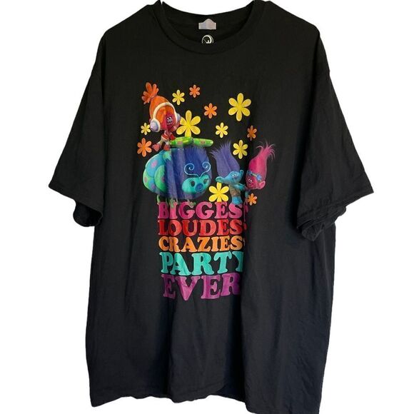 Port and Company Dream Works Trolls Character Print Party Ever T Shirt.Size 2XL - Picture 2 of 9